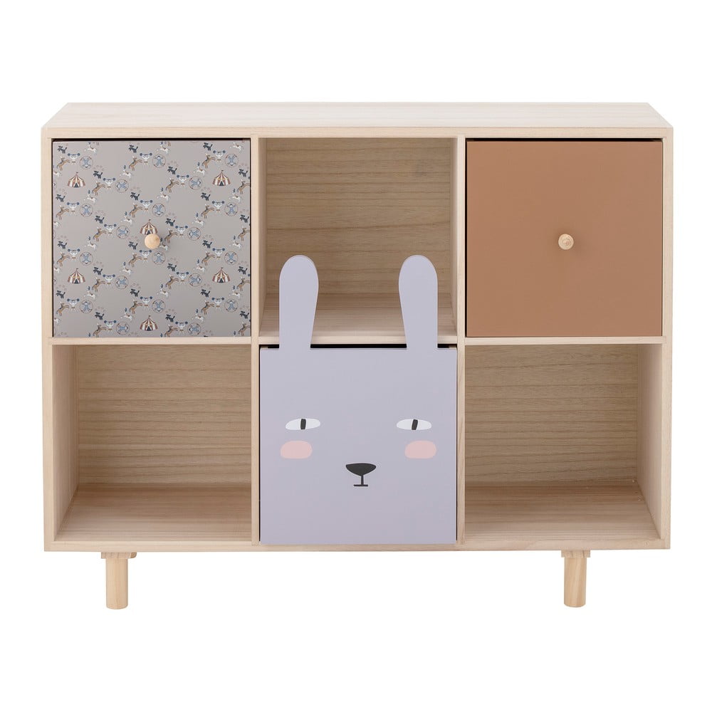 Naturalny regał dziecięcy z litego drewna paulowni 55x89,5 cm Calle – Bloomingville Mini