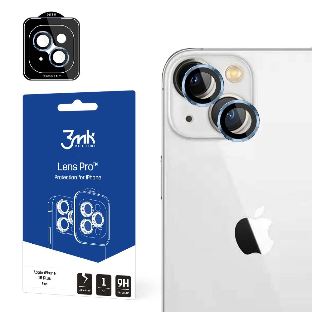 3mk Lens Protection Pro do iPhone 15 Plus  Blue - darmowy odbiór w 22 miastach i bezpłatny zwrot Paczkomatem aż do 15 dni