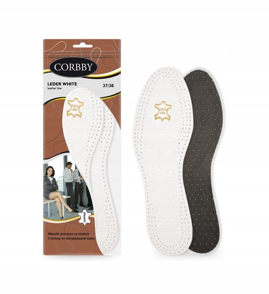 Corbby Skórzane Białe Wkładki Męskie Buty R. 45-46