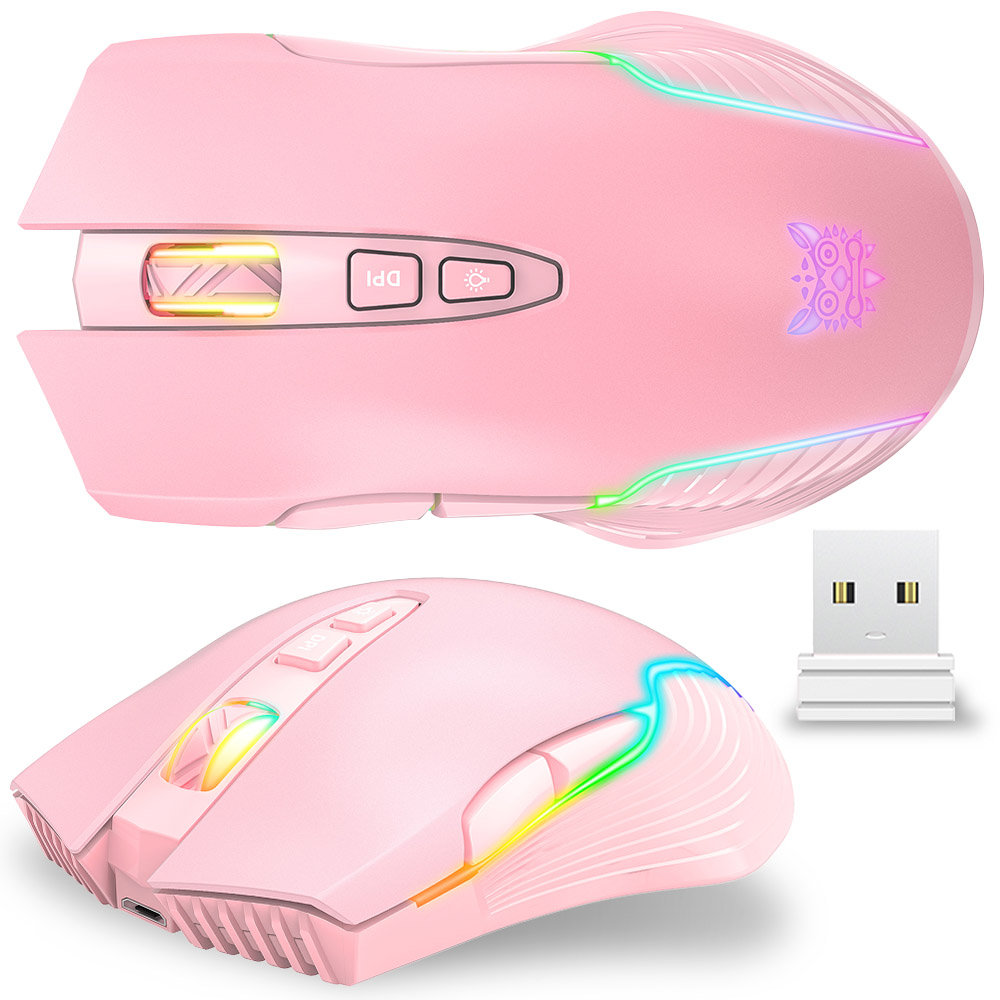 Myszka Gamingowa bezprzewodowa ONIKUMA CW905 BT RGB różowa