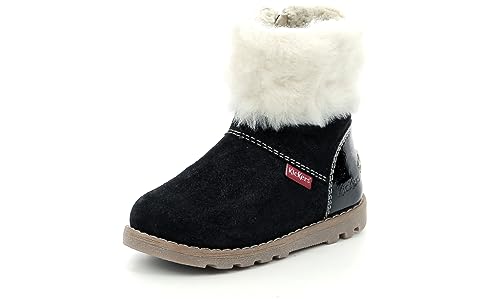 KICKERS NONOFUR Boy's Unisex Kids Botki, Noir Brillant, 37 EU, Czarny Brillant, 4 UK Child