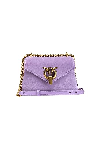 Pinko Cupido Messenger Mini Zamsz, Y48q_tulipano altówka złoto