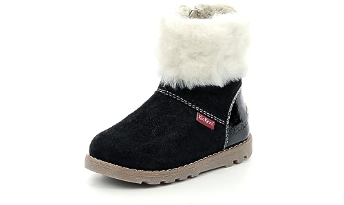 KICKERS NONOFUR Boy's Unisex Kids Botki, Noir Brillant, 45 EU, Czarny Brillant, 10 UK Child