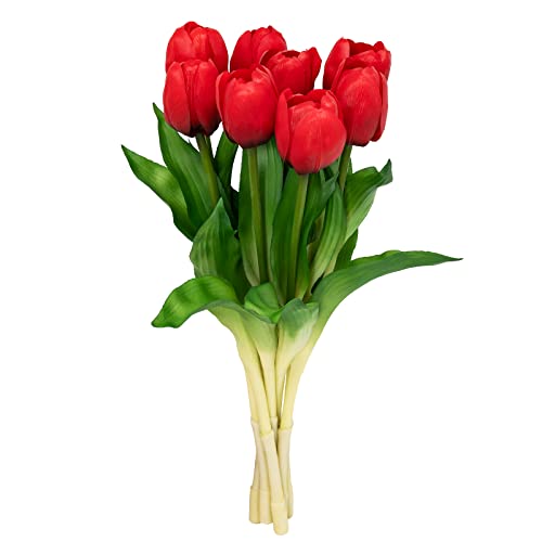 Softflame Sztuczne kwiaty/sztuczne kwiaty - tulipan czerwony 8 szt. na ślub, do domu, na imprezę, do restauracji