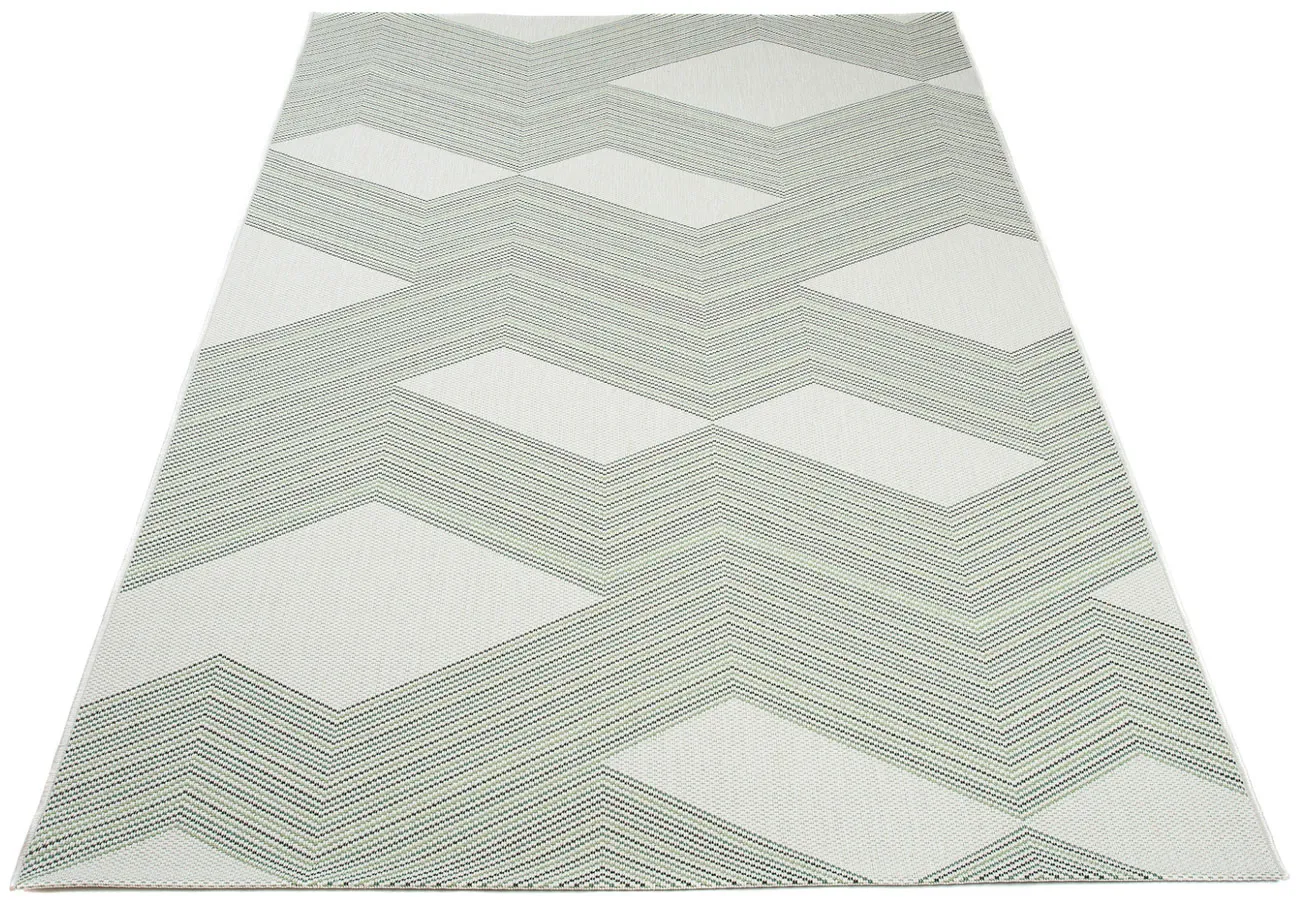 Dywan sznurkowy w zielony zygzak L1-B44