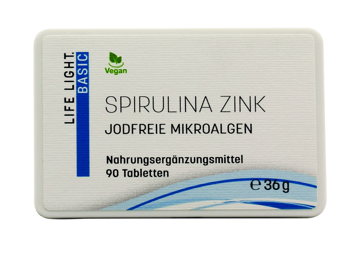 Life Light SPIRULINA CYNK 90 TABLETEK MIKROALGI BEZ JODU 569 LLF