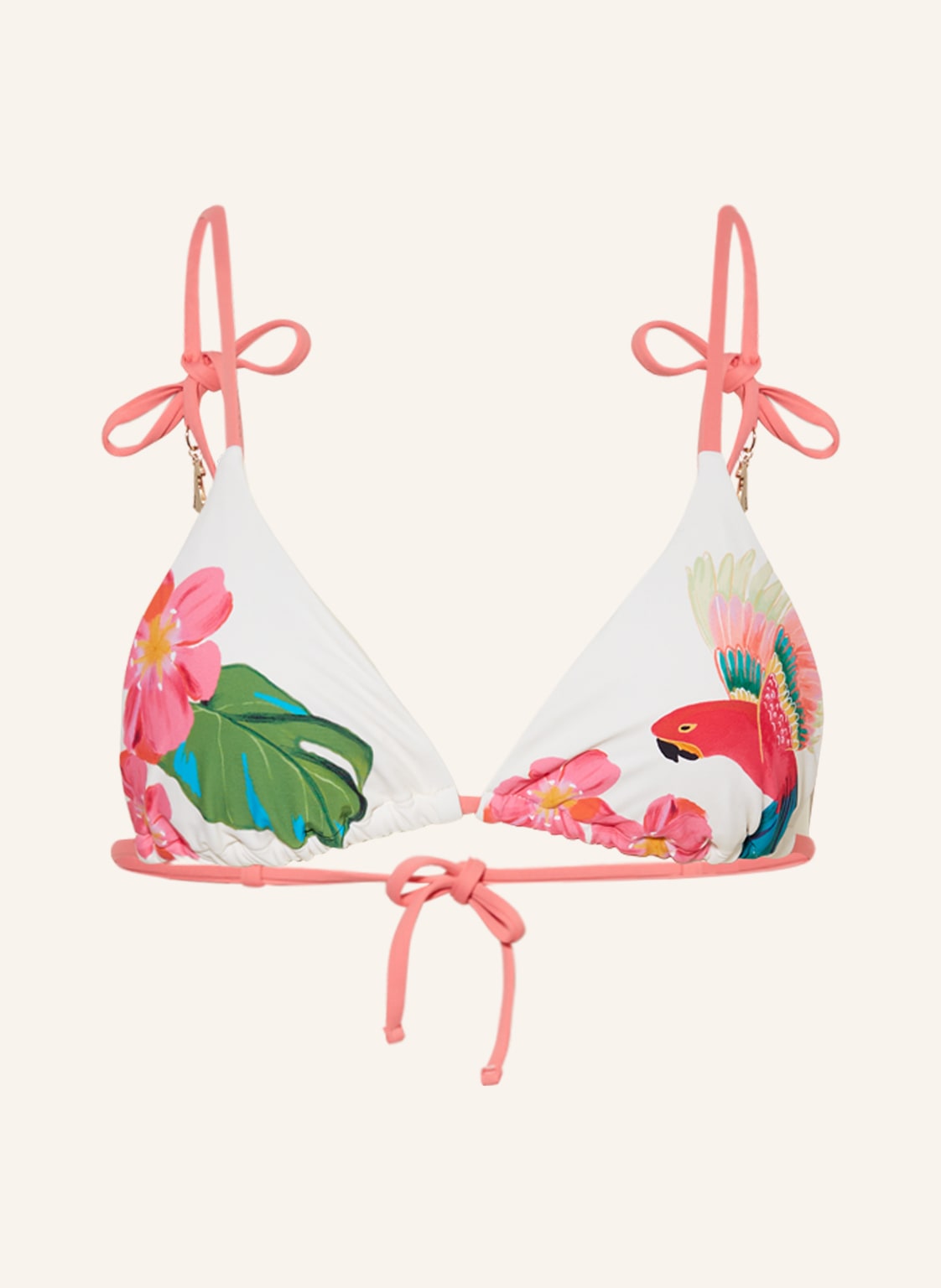 Seafolly Góra Od Bikini Trójkątnego Tropical Z Ozdobnymi Perełkami weiss