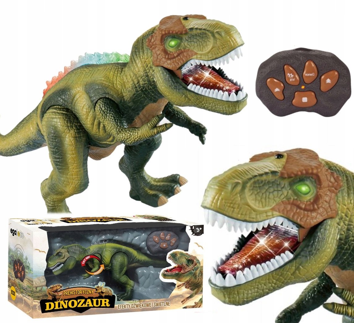 Interaktywny Dinozaur Zdalnie Sterowany Robot Led  Zielony Y458Z