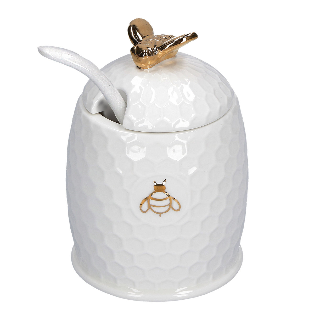 Cukiernica Z Łyżeczką 6.5 Cm Aperegina Oro La Porcellana Bianca