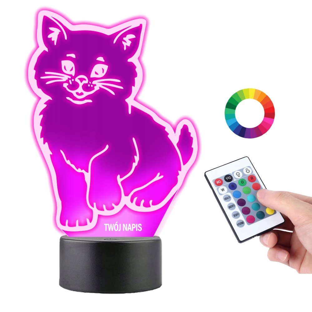 Lampka na Biurko Statuetka Kot Kocurek Grawer