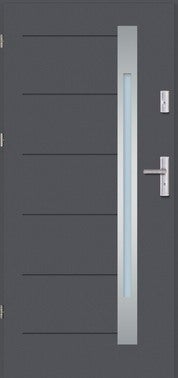 Drzwi zewnętrzne z przeszkleniem TULUZA 55 90 cm lewe antracyt