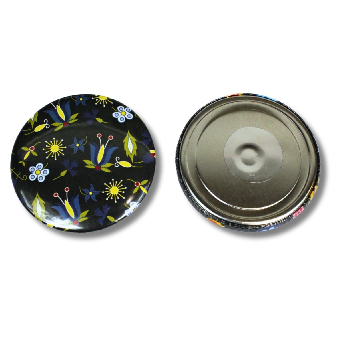 Magnes folk kaszubski kwiaty czarny