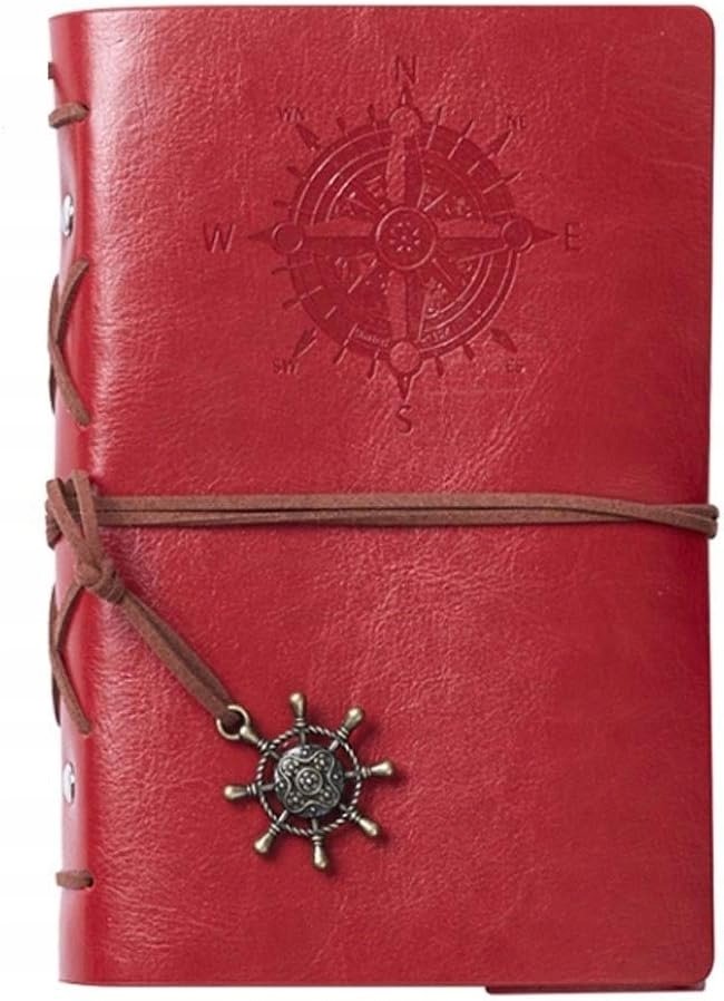 Mały Pamiętnik Notes Podróżnik Vintage Czerwony A7