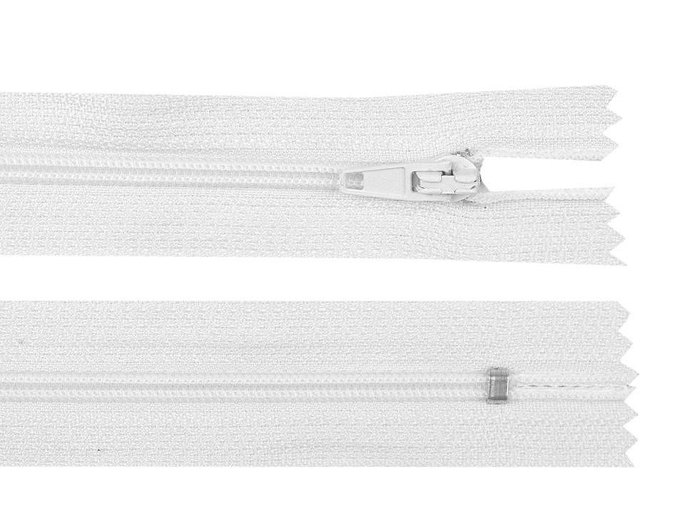 Zamek  nie rozdzielczy 18 cm żyłka BIAŁY