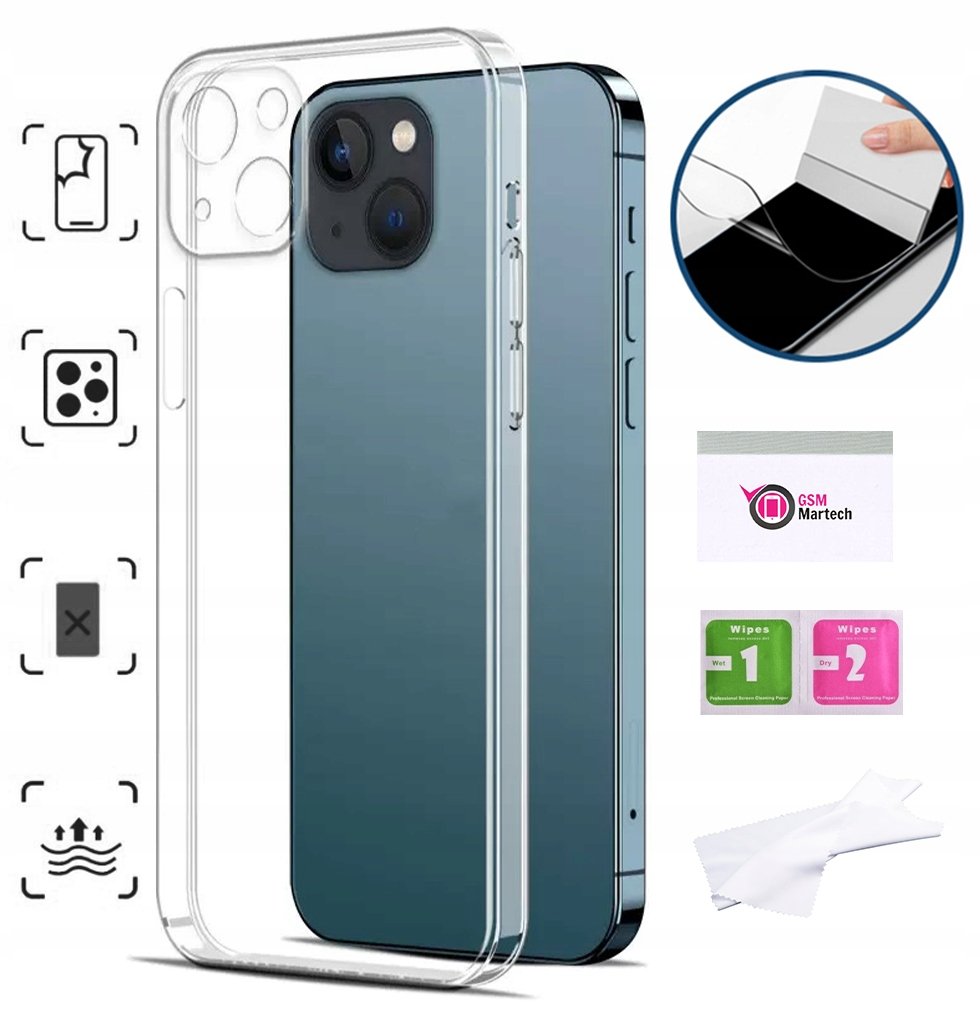 ETUI 2MM DO IPHONE 13 MINI CASE +FOLIA HYDROŻELOWA
