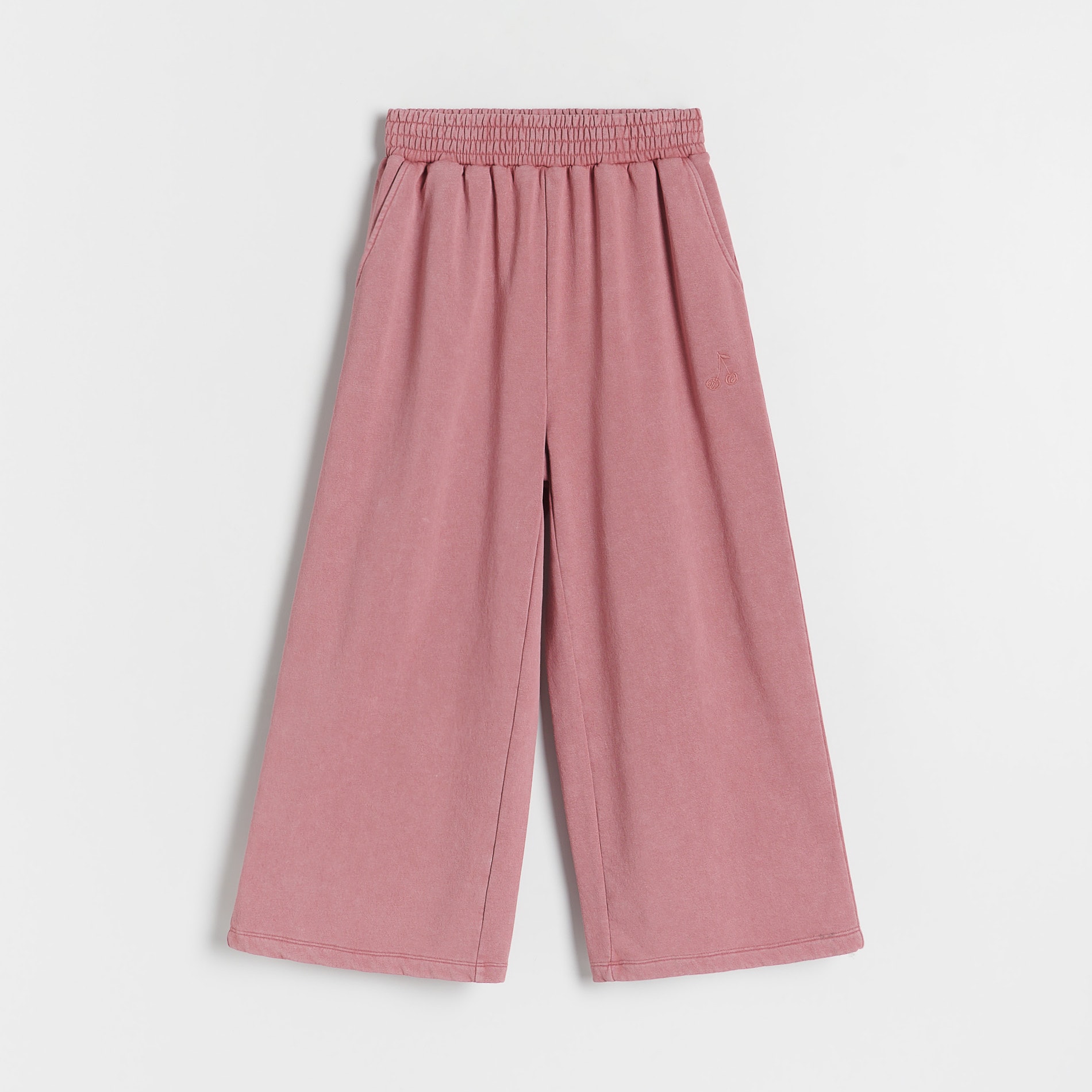 Reserved - Bawełniane spodnie wide leg - Różowy