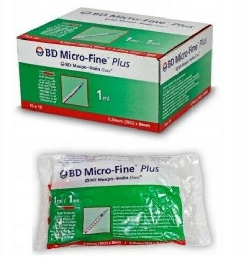 Becton Dickinson Strzykawki insulinowe zespolone z igłą BD Micro-Fine Plus - 100 szt