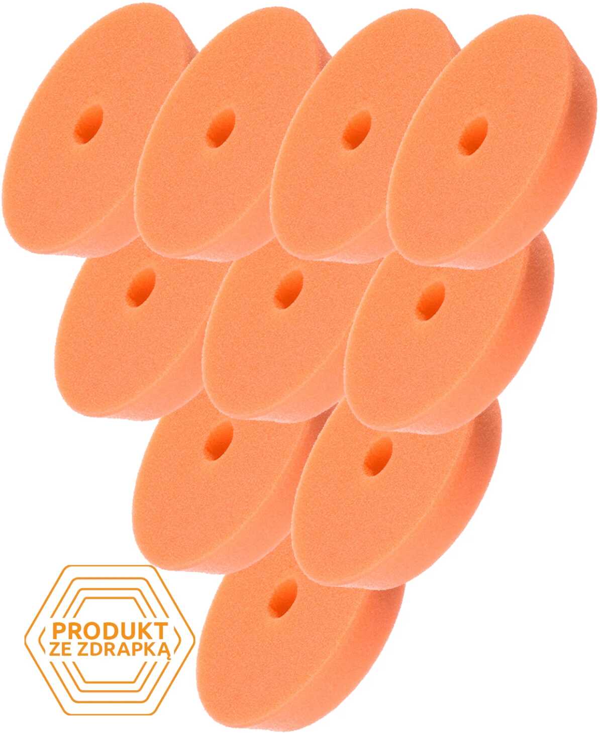Zestaw 10 szt. Honey Gąbka Pomarańczowa seria U - średnio twardy pad polerski, 125/140/25mm