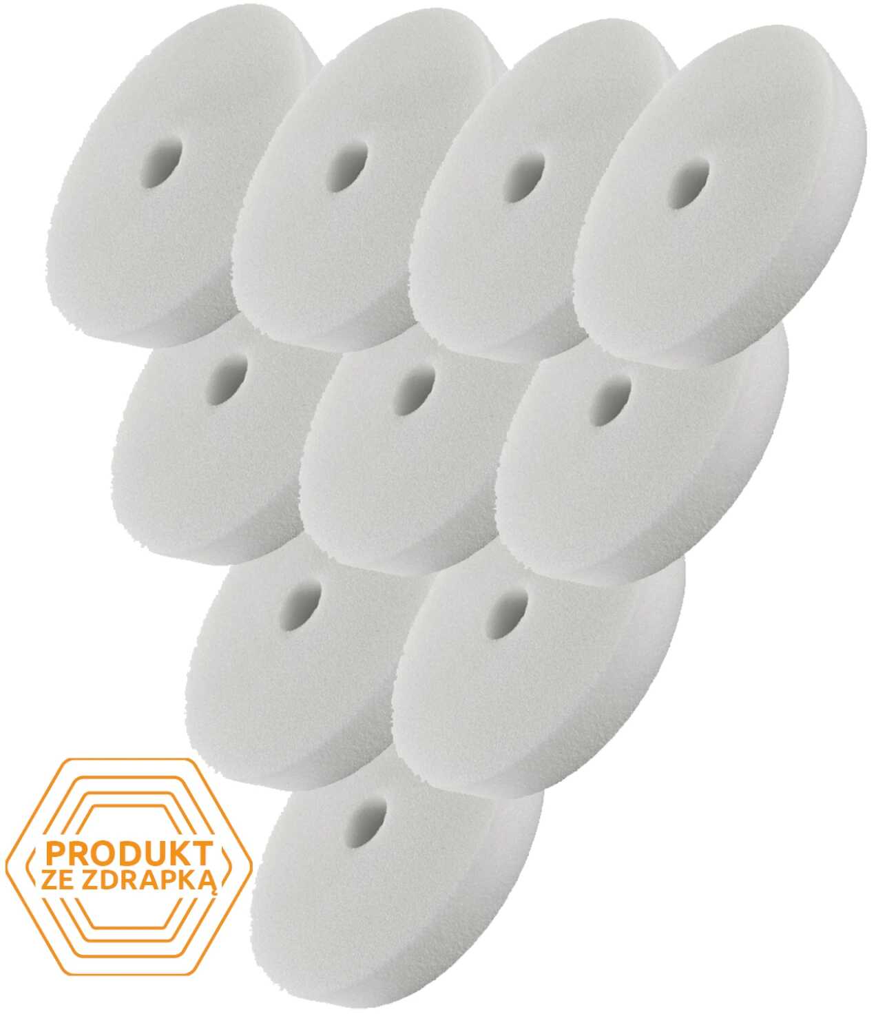 Zestaw 10 szt. Honey Gąbka Biała seria U - mocno tnący pad polerski, 75/90mm