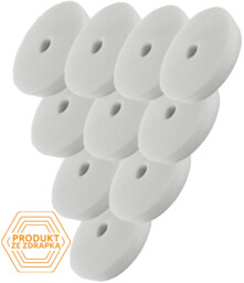 Zestaw 10 szt. Honey Gąbka Biała seria U - mocno tnący pad polerski, 125/140/25mm