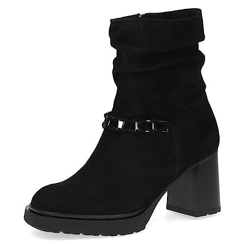 Caprice Damskie 9-25438-41 sznurowane botki na obcasie, czarne, 41 EU, czarny, 41 EU