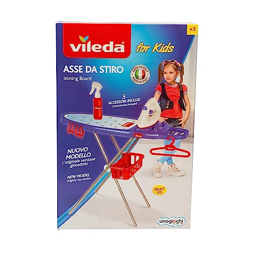 Grandi Giochi - deska do prasowania Vileda for Kids, oryginalna wersja zabawki z 6 akcesoriami, IAM01300