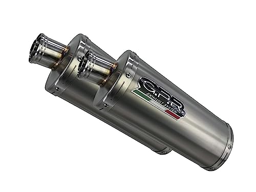 GPR wydechowy dla K 1600 Gtl 2012/2016 Klasyczny owalny Tytan Para zatwierdzonych zacisków wydechowych, dostarczane z wyjmowanymi zabójcami db i złączkami specyficznymi