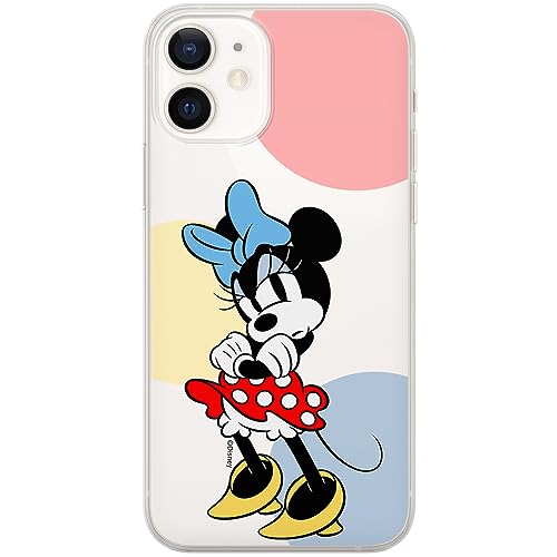 ERT GROUP etui na telefon Iphone 12 Mini, case oryginalny i oficjalnie licencjonowany przez Disney, wzór Minnie 078, optymalnie dopasowane, plecki z TPU częściowo przeźroczyste