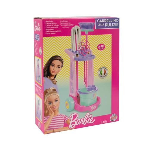 Grandi Giochi - Wózek Barbie Czyszczenie miotłą, biczkami, mocio i wiadrem - BAR47000