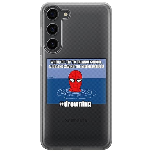 ERT GROUP etui na telefon Samsung S23, case oryginalny i oficjalnie licencjonowany przez Marvel, wzór Spider Man 037, optymalnie dopasowane, plecki z TPU częściowo przeźroczyste