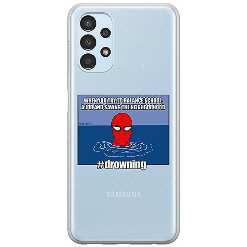 ERT GROUP etui na telefon Samsung A13 4G, case oryginalny i oficjalnie licencjonowany przez Marvel, wzór Spider Man 037, optymalnie dopasowane, plecki z TPU częściowo przeźroczyste