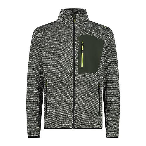 CMP męska kurtka Knit-Tech Knit-Tech, Kaki-Czarno-Kwasowy, 56