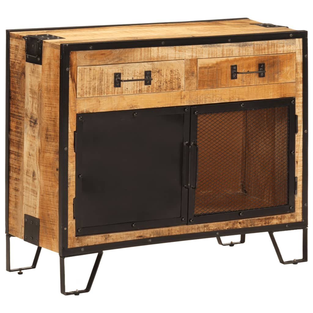 Szafka, 80x31x66 cm, lite surowe drewno mango i metal Lumarko!