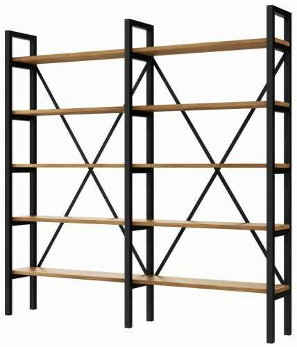 Regał Nebraska+R na książki LOFT 160 x 160-200 x 20 cm D5