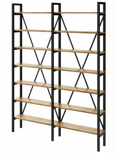 Regał Nebraska+R na książki LOFT 220 x 160-200 x 20 cm D7