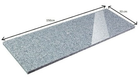 Parapet Stopnica granitowa szara polerowana G603 150x33x2