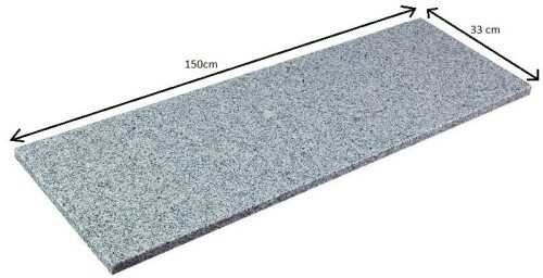 Stopnica granitowa szara płomieniowana G603 150x33x3