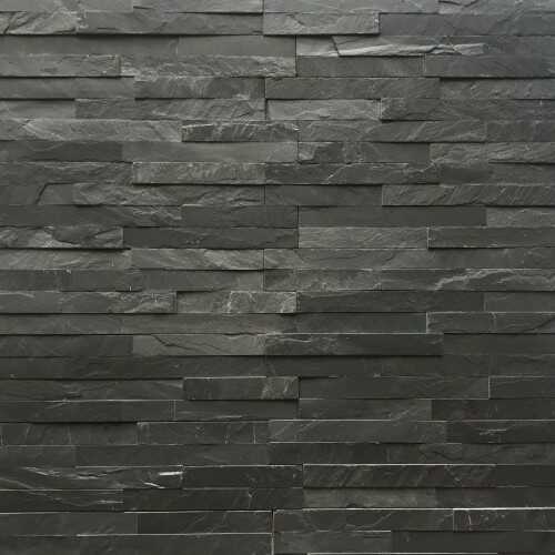 Kamień elewacyjny dekoracyjny łupek czarny 10x36 Black Slate Stackstone