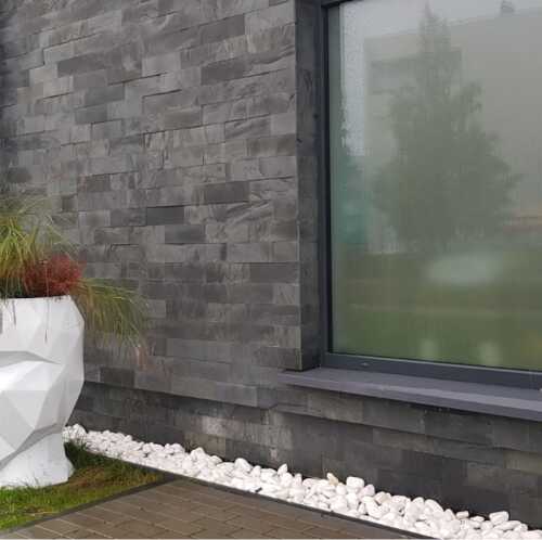 Kamień elewacyjny-dekoracyjny Black Slate Brick 10x30