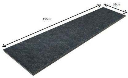 Stopnica granitowa płomieniowana G690 Bazalt Black 150x33x2