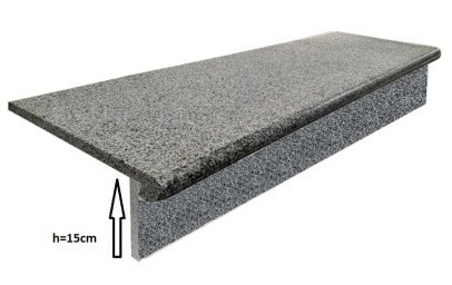 Stopnica - Stopień + Podstopień Granitowy Dark grey G654 NEW 120x35x2 / 120x15x2