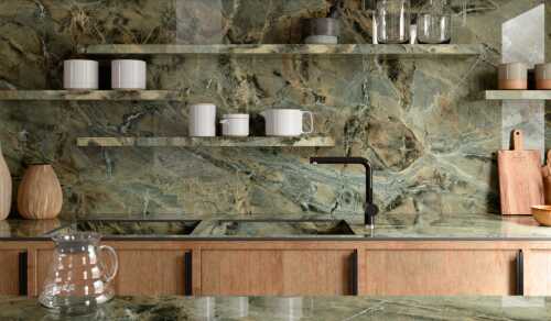 Spiek kwarcowy Grande Marazzi Verde Borgogna Matt 320 cm x 160 cm x 0,6 cm