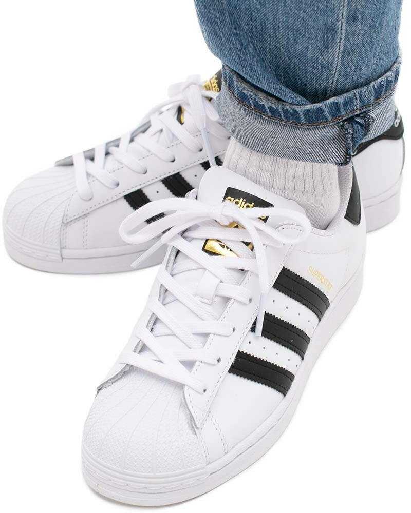 Opinie o Sneakersy młodzieżowe  Superstar J buty sportowe skórzane białe (FU7712)