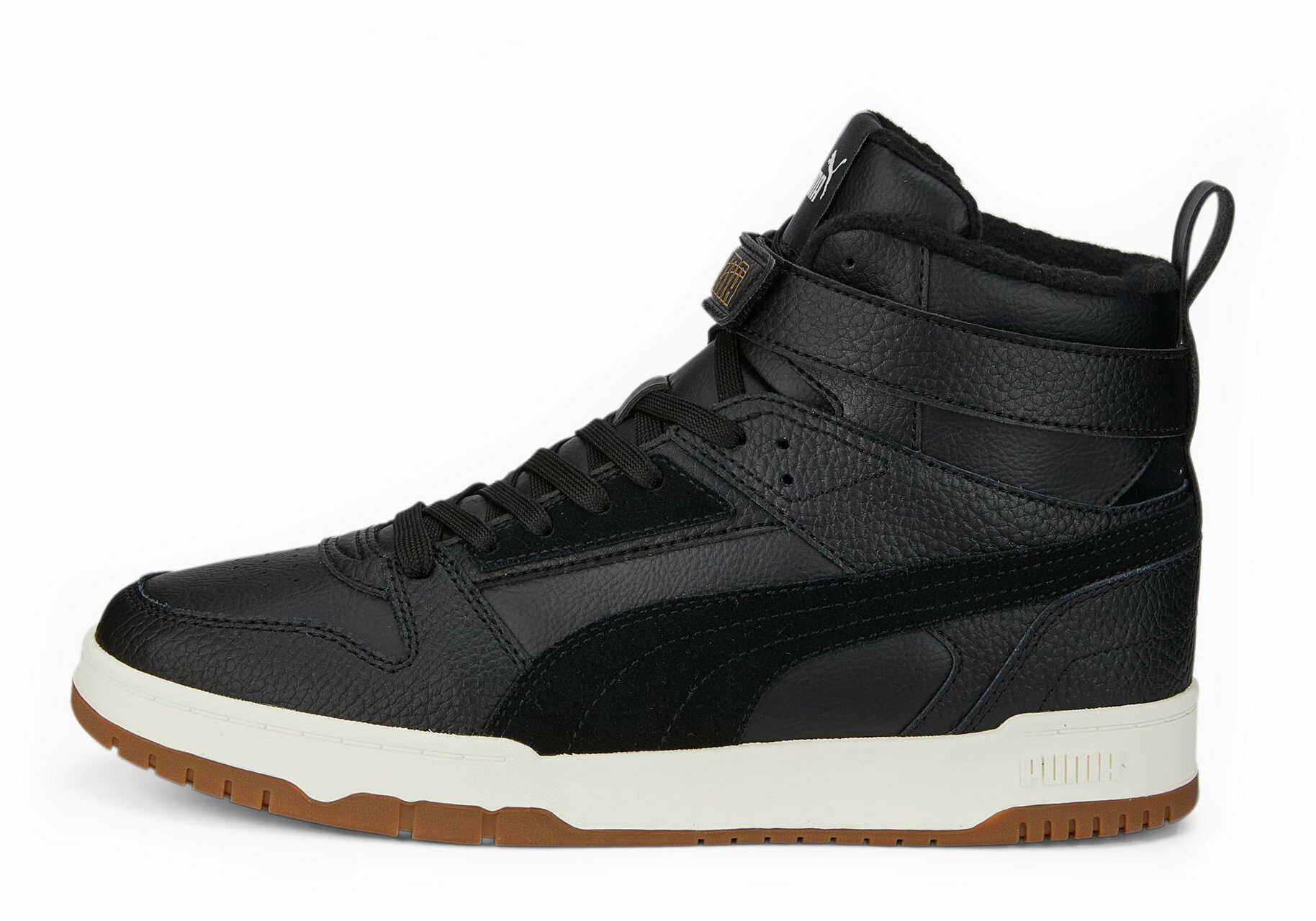 Buty zimowe ocieplane męskie Puma Rebound RBD Game WTR Winter czarne wysokie (387604 02)