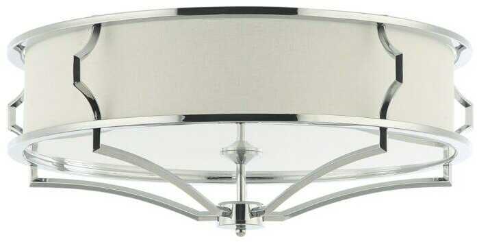 PLAFON STESSO CROMO L srebrna oprawa biały klosz nowoczesny