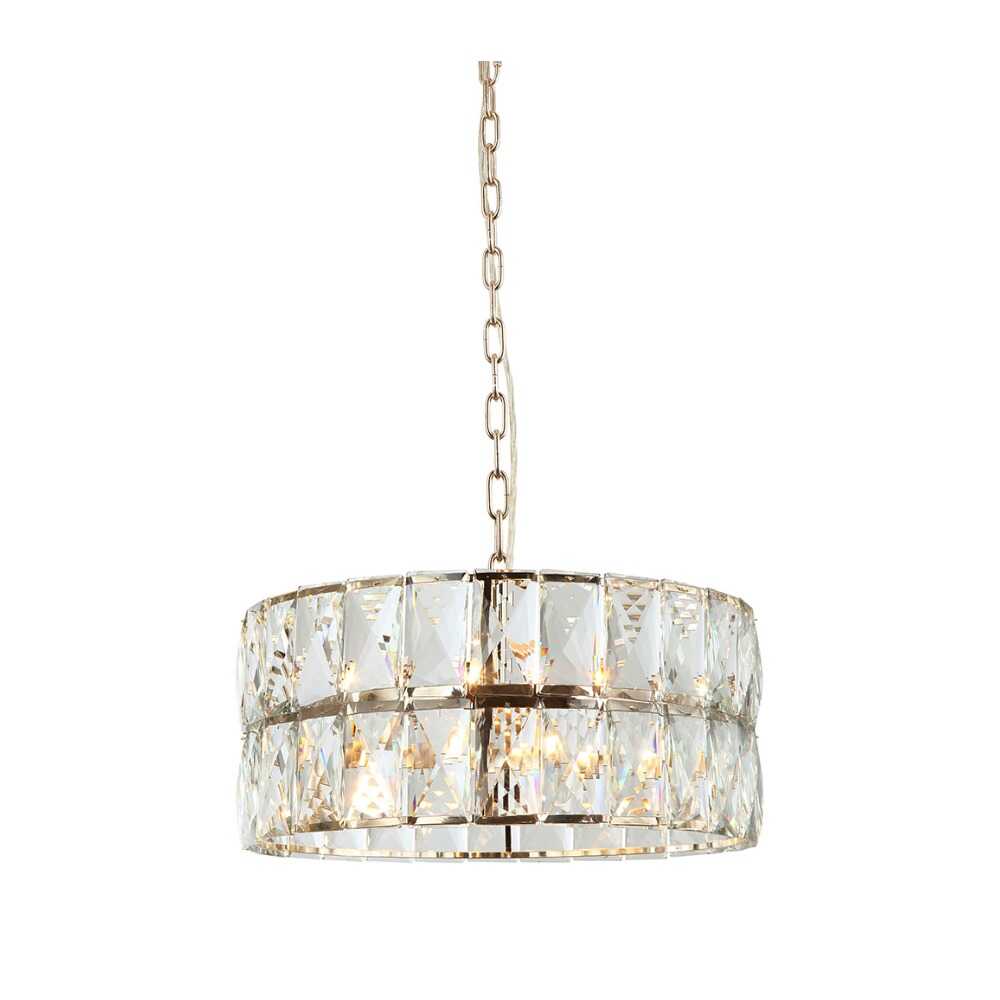 LAMPA WISZĄCA INTERO GOLD S złota oprawa kryształowy klosz styl glamour