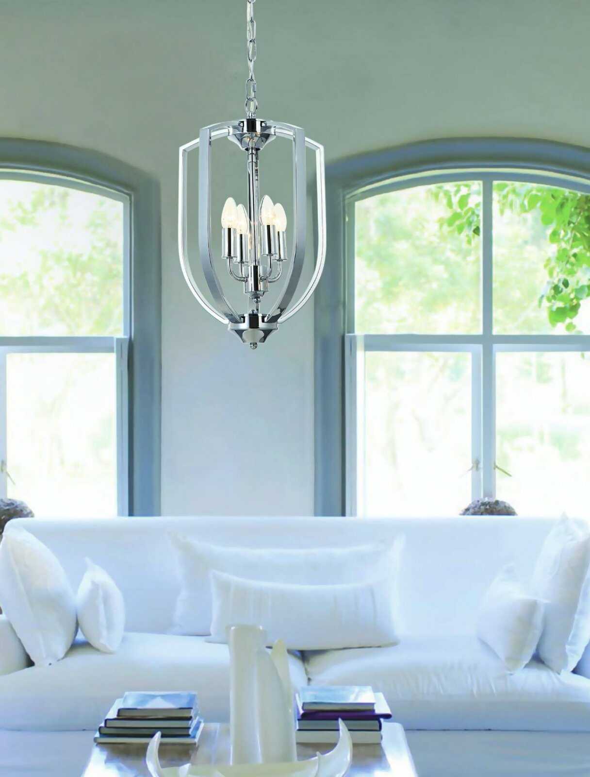 LAMPA WISZĄCA GANZA metalowa chromowana klasyczna