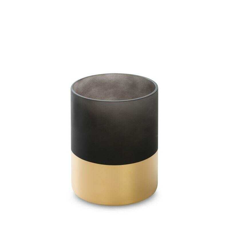 ŚWIECZNIK szklany 12x15 cm czarno złoty