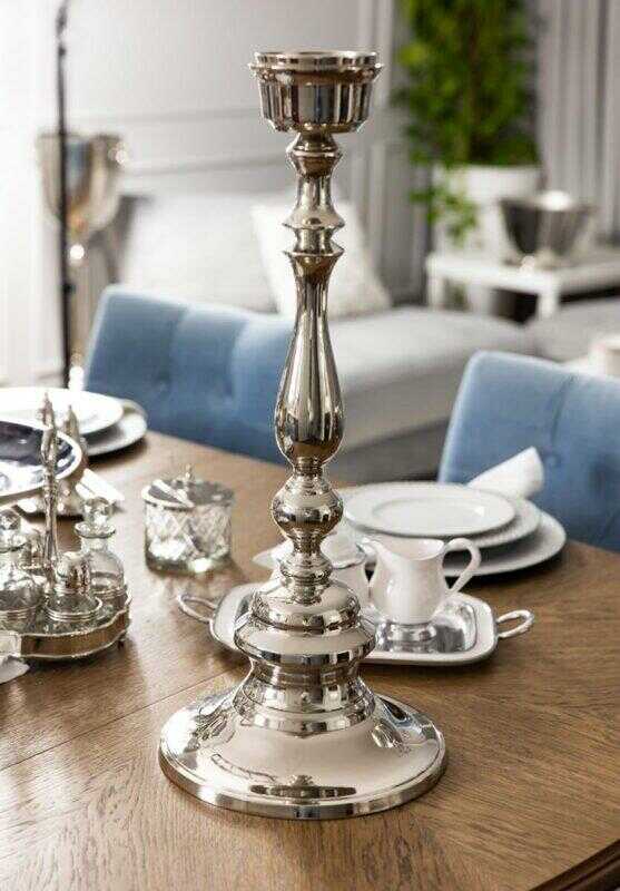 ŚWIECZNIK srebrny z niklu klasyczny