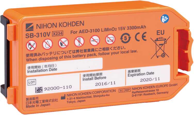 Nihon Bateria do defibrylatora AED Kohden Cardiolife AED-3100
